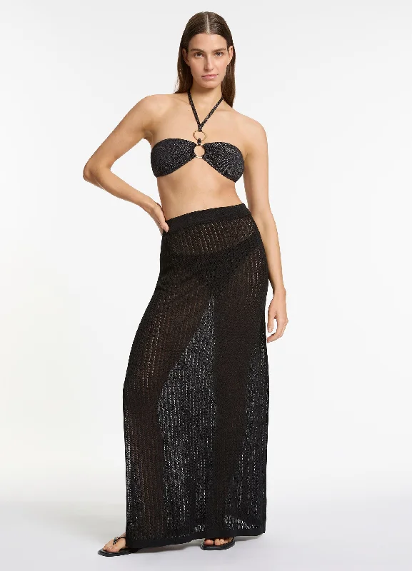 Tirari Nights Knit Maxi Skirt - Black