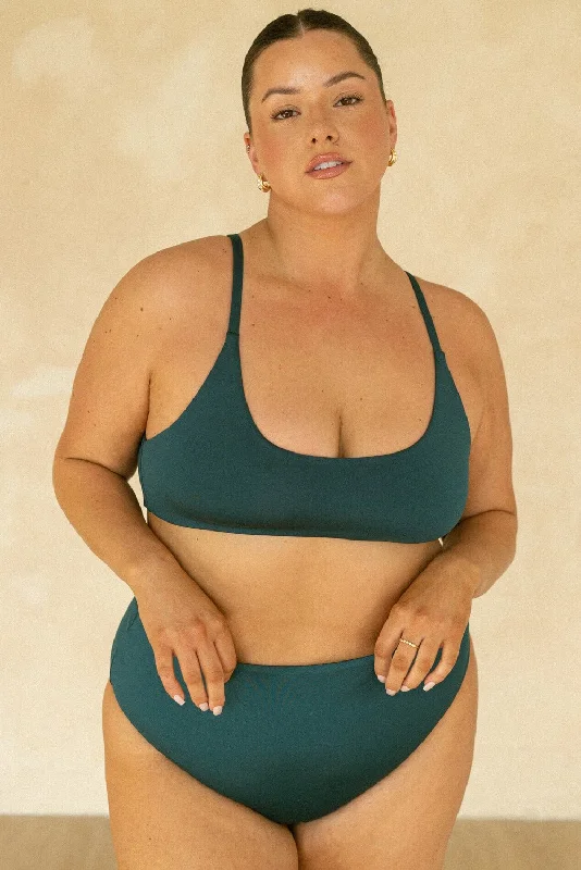 The High-Waisted Scrunch Bottoms - Deep Teal