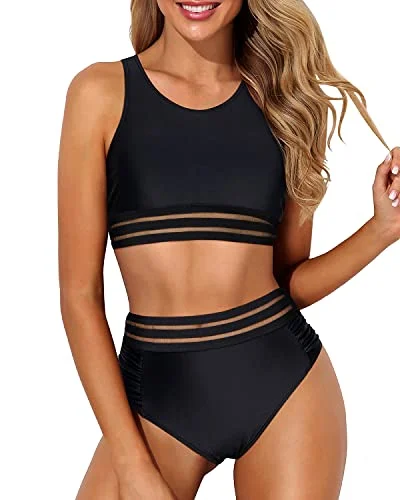 Weekend Steals Await Women's High Waisted Two Piece Bikini Set Sporty Racerback Bathing for Teen Girls Weekend Steals Await Women's High Waisted Two Piece Bikini Set Sporty Racerback Bathing for Teen Girls