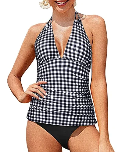 Two Piece Plus Size Deep V-Neck Bathing Suit