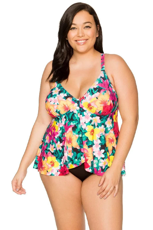 Curve Native Blooms Harper Fly-Away Tankini