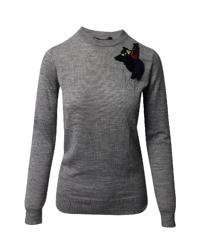 Weekend Offers That Sizzle Proenza Schouler Patch Sweater in Grey Wool