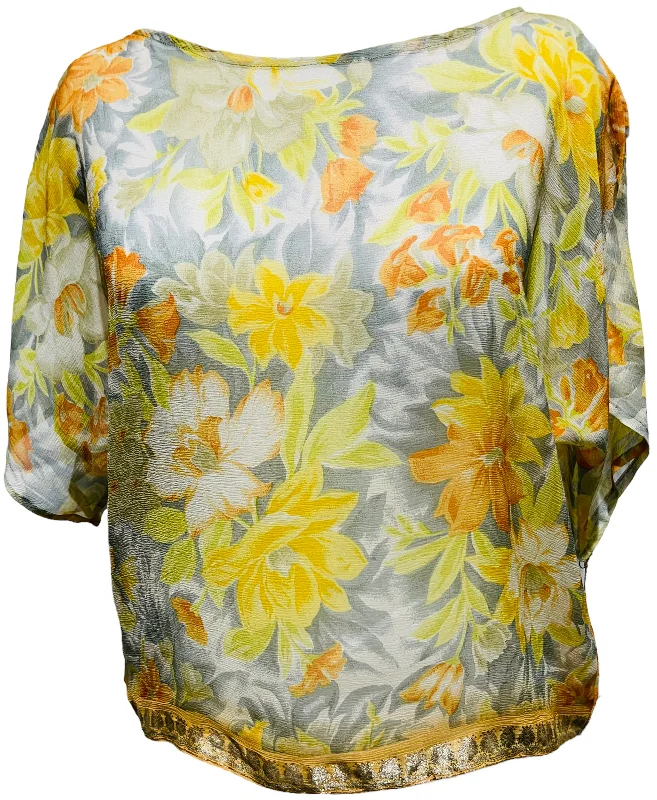 Weekend Discounts to Grab PRG3506 Sheer Nirvana Pure Silk Boxy Top
