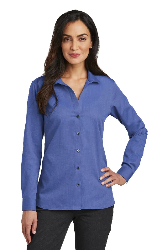 Red House Womens Nailhead Wrinkle Resistant Long Sleeve Button Down Shirt - Mediterranean Blue - Closeout