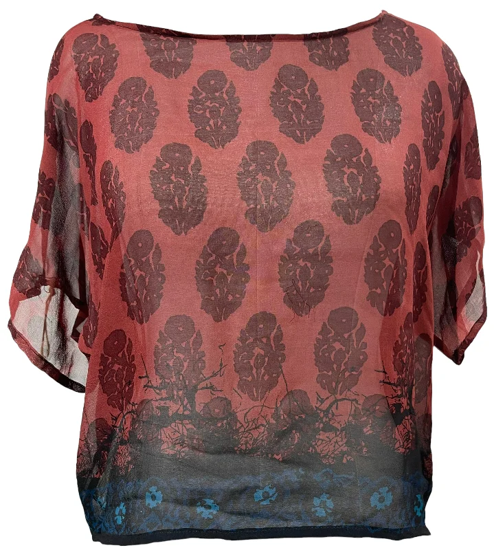 Best Seller PRG1213 Marge Dursley Sheer Avatar Pure Silk Boxy Top