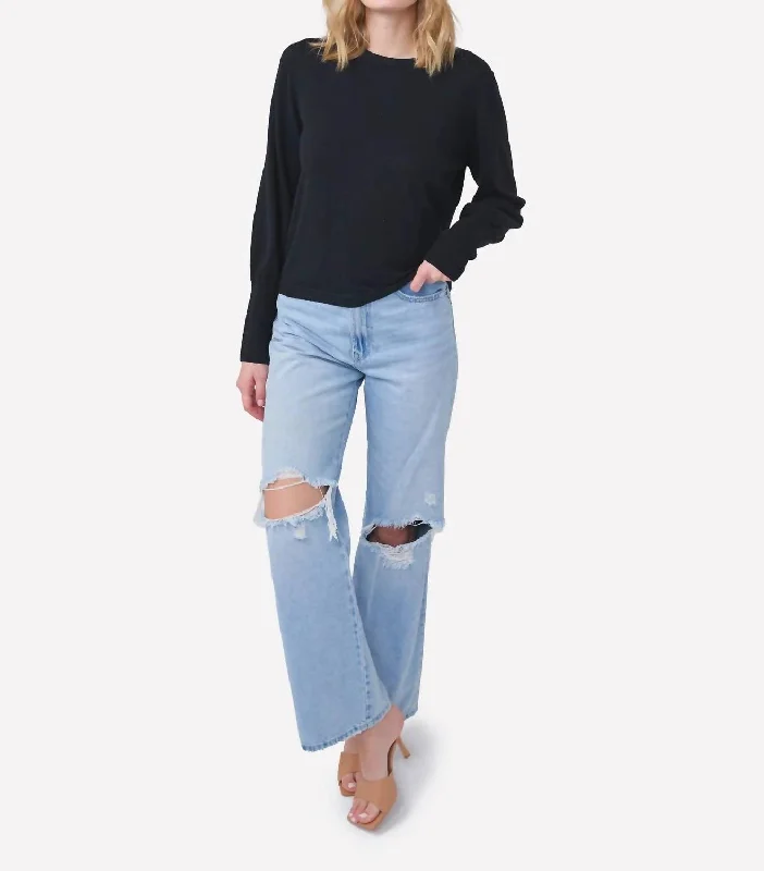 Year-End Sale Zig Zag Stitch Bijou Knitwear Sweater In Black
