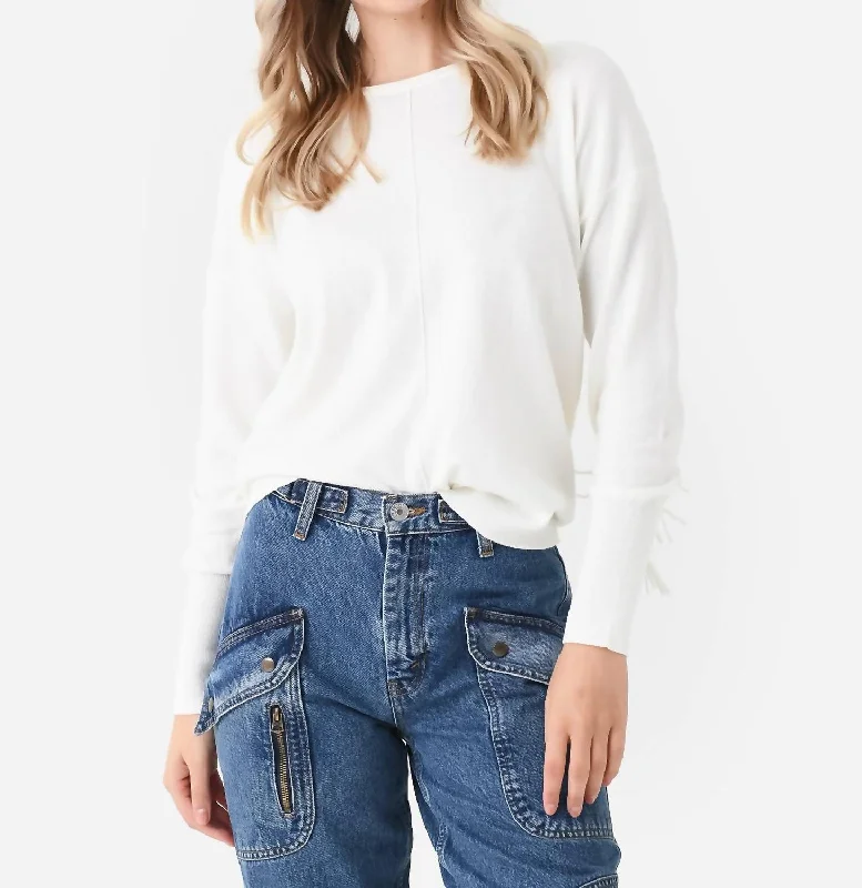 Weekend Discounts Worth Grabbing Fringe Sweater In Chalk