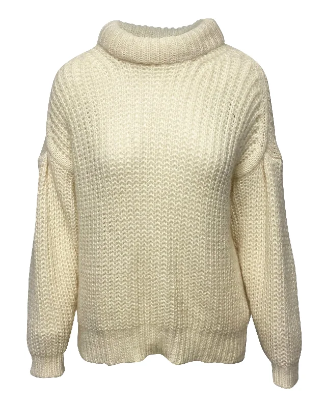Weekend Bargains to Savor Bash Turtleneck Sweater in Cream Wool