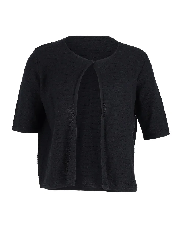 Weekend Savings Spectacle Armani Cropped Cardigan in Black Cotton
