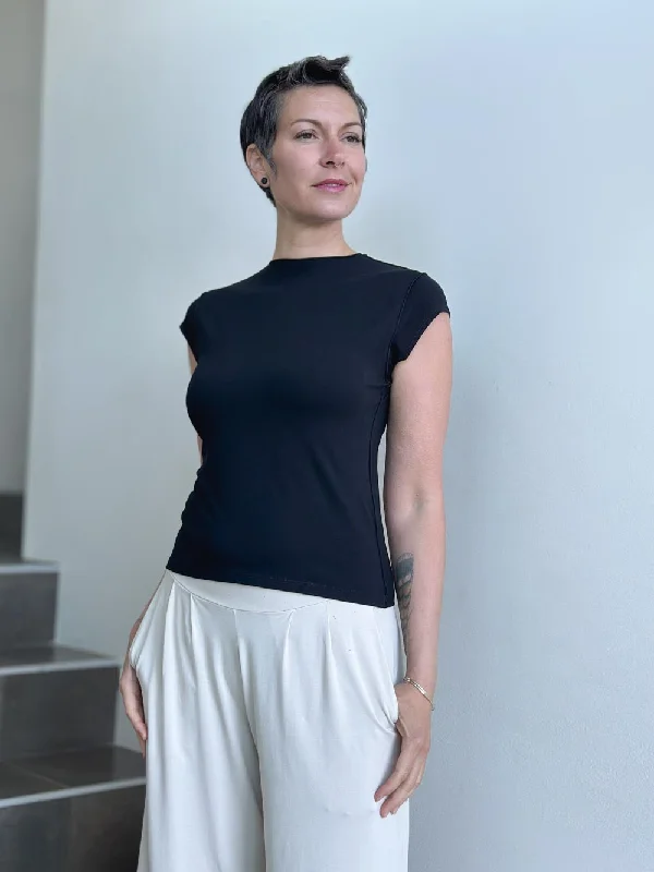 New Deal Cap Sleeve Mock Top