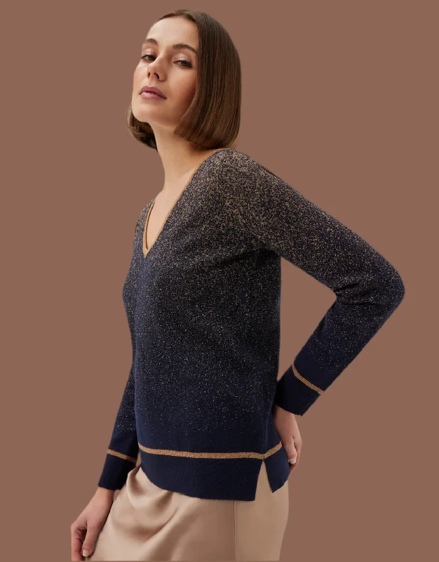 Midnight Sale Leo & Ugo Navy & Gold Lurex v knit