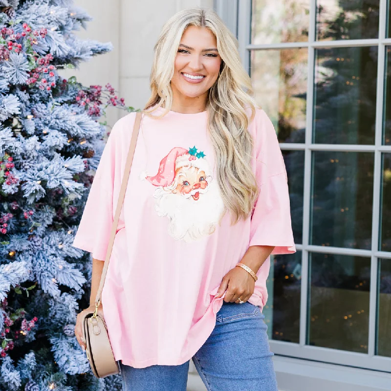 Instant Savings Vintage Santa Boyfriend Tee, Dusty Pink