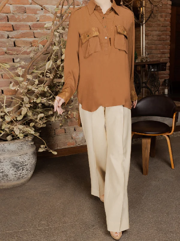 Instant Savings Brown Georgette Tunic - AWP-LK-603
