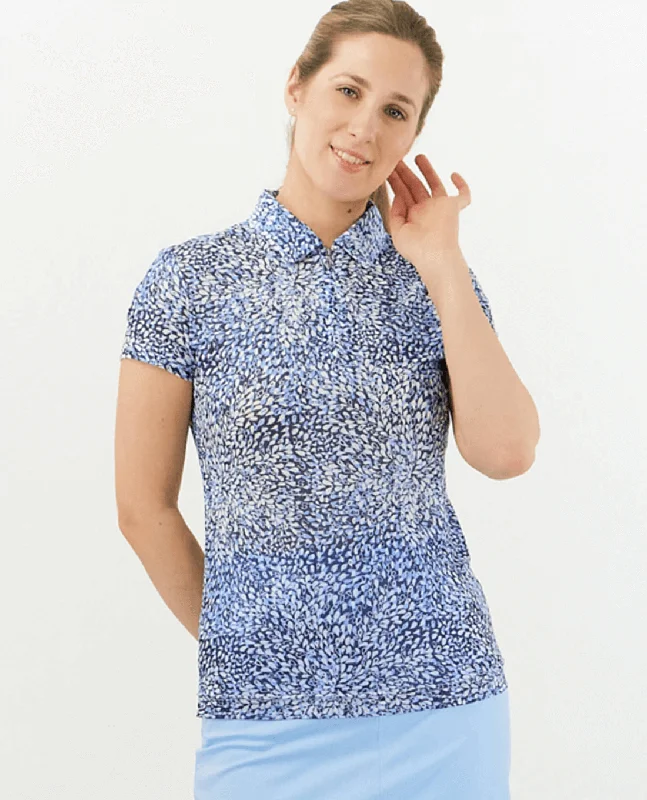 Limited Supply PURE GOLF Serendipity Cap Sleeve Mesh Top 051 Peardrop Sapphire