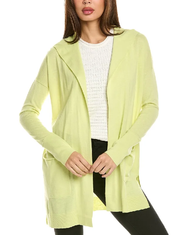 New Arrival Forte Cashmere Hooded Drape Silk & Cashmere-Blend Cardigan
