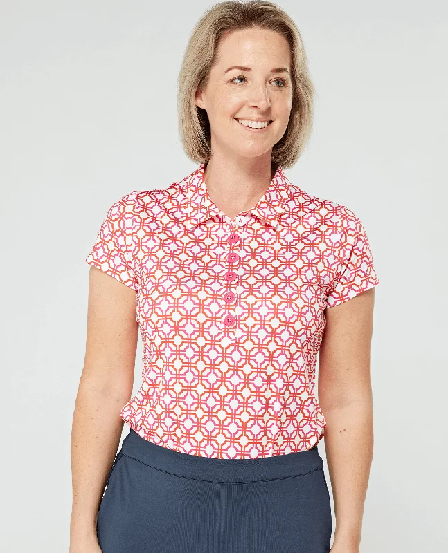 Closeout Deal SIZE S - SWING OUT SISTER Autograph Polo Lush Pink & Mandarin