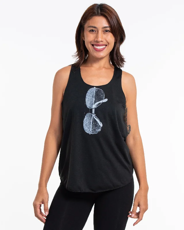 Don't Delay Womens Sunglasses Tank Top in Black