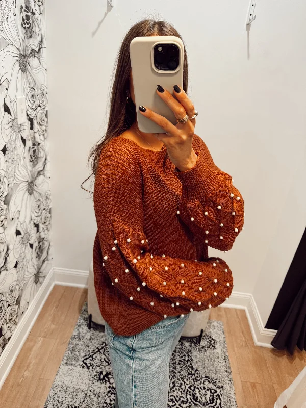 Lowest Price Pearl Drop Shoulder Sweater