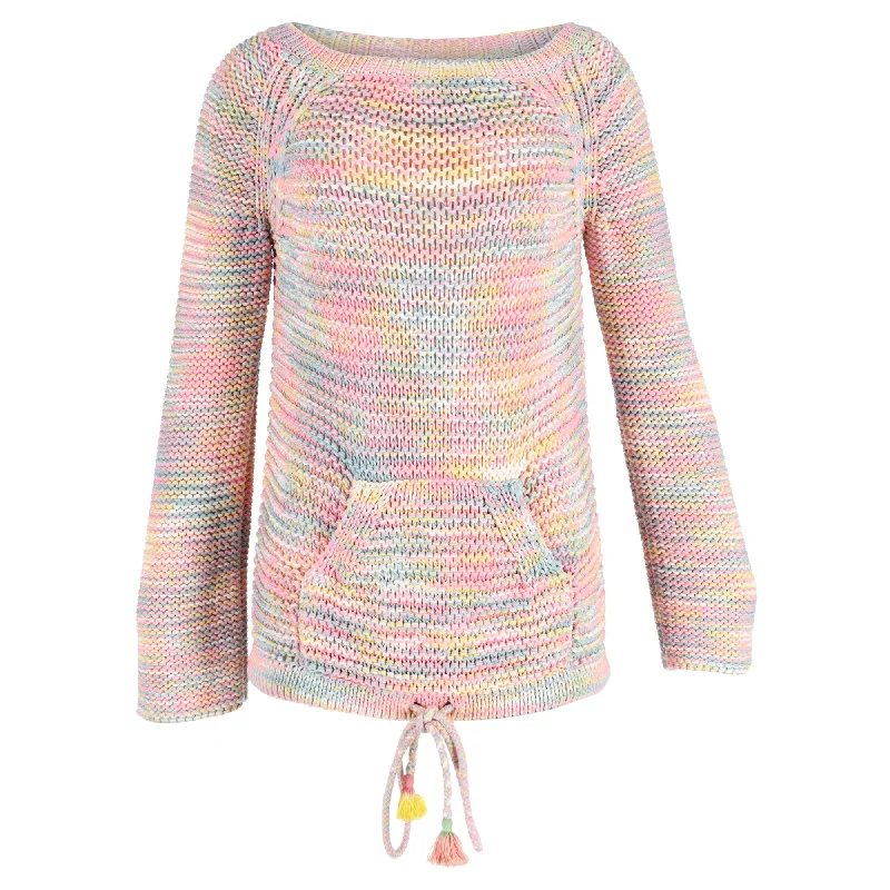 Weekend Specials to Celebrate Chloé Loose Crochet-Knit With Pockets Sweater in Multicolor Cotton