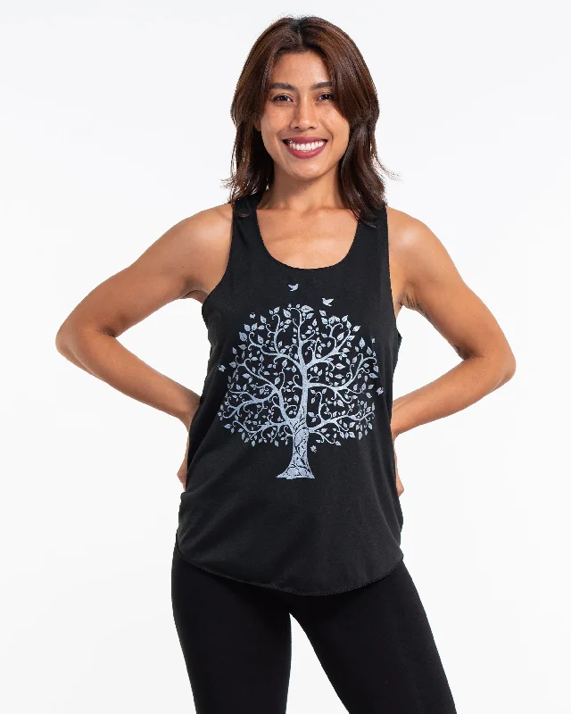 Deep Savings Womens Tree Tank Top in Black