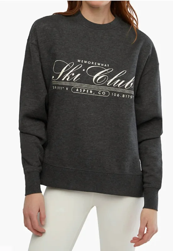 Limited Supply Ski Club Sweatshirt In Grey