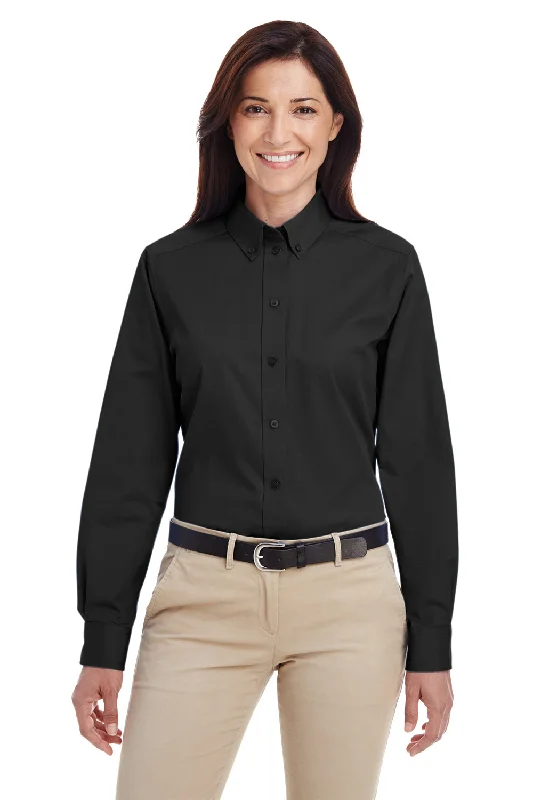 Price Drop Harriton Womens Foundation Stain Resistant Long Sleeve Button Down Shirt - Black - Closeout Price Drop Harriton Womens Foundation Stain Resistant Long Sleeve Button Down Shirt - Black - Closeout