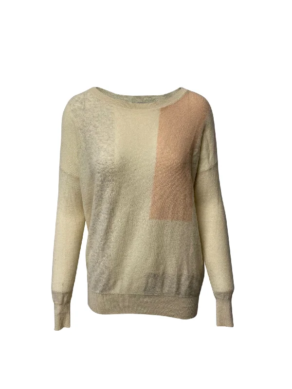Weekend Savings Extravaganza Vince Colorbock Sweater in Beige Cashmere