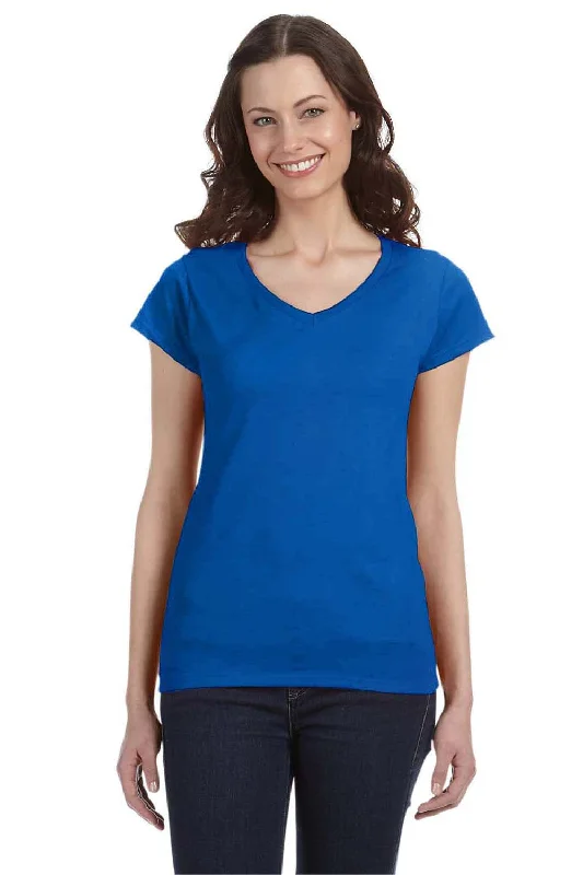 Gildan Womens Softstyle Short Sleeve V-Neck T-Shirt - Royal Blue