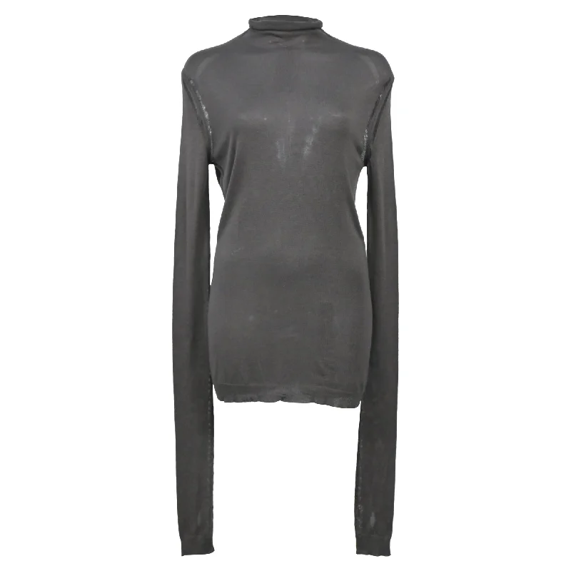 Weekend Discounts to Indulge In Ann Demeulemeester Oversized Sleeve Turtleneck Top in Grey Rayon