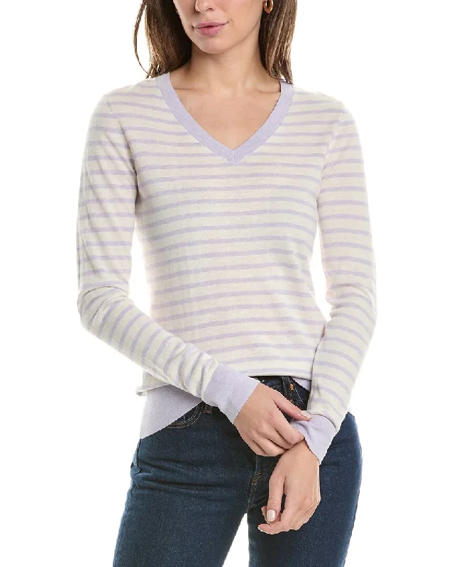 Hurry Up Forte Cashmere Fitted Stripe Silk & Cashmere-Blend Sweater