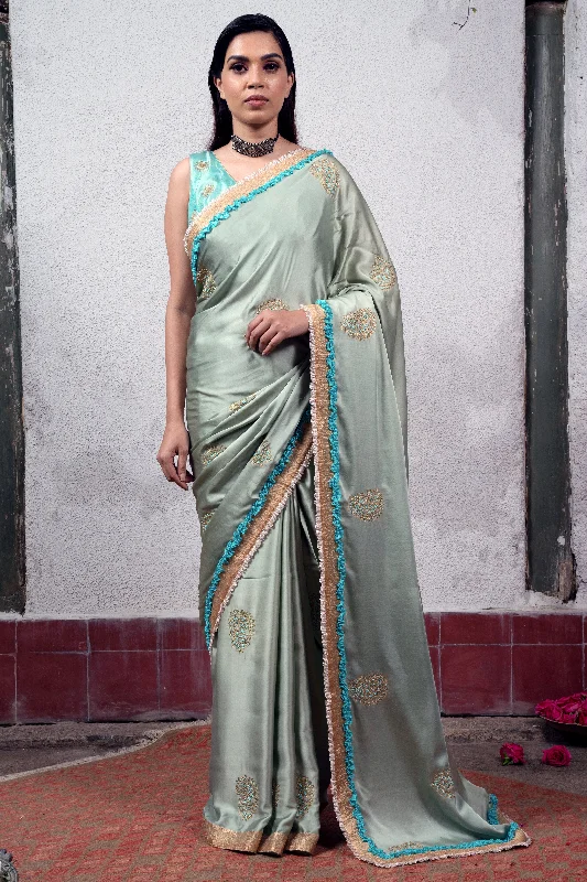 Big Savings Apsara: Aqua Blue Saree