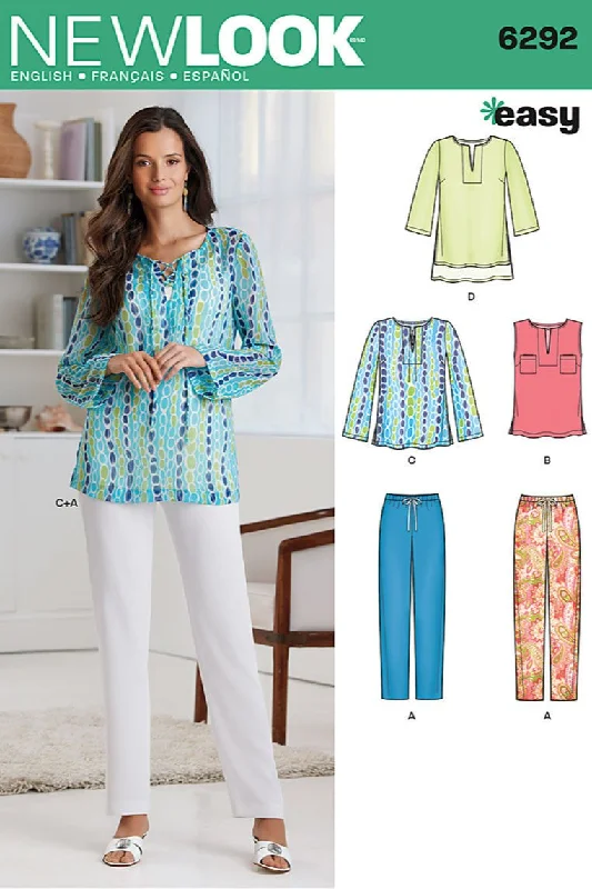 NL6292 Misses' Tunic or Top and Pull-on Pants