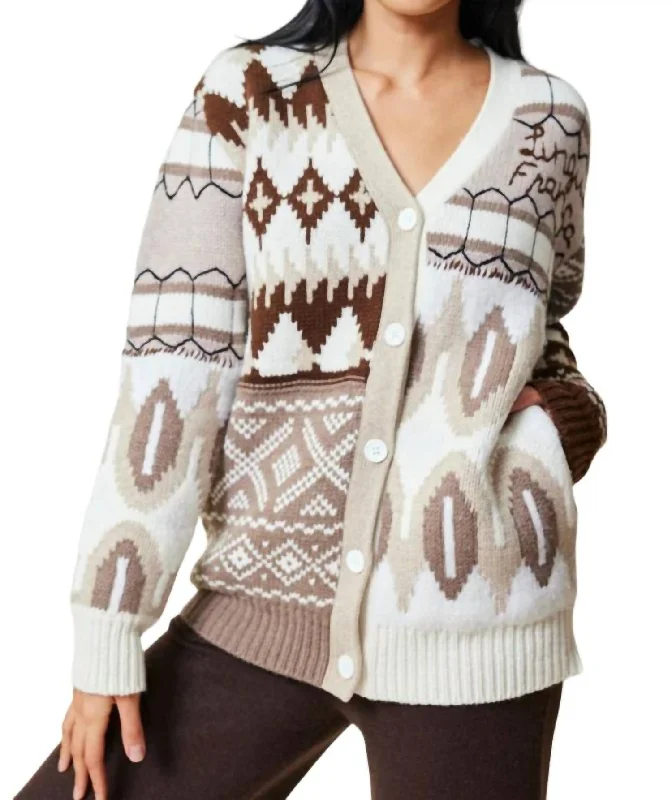 Bargain Alert Lucy Oversized Cardigan In Neutral Multi