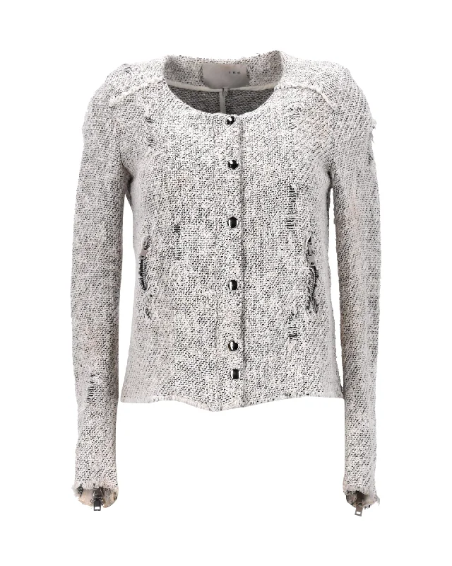 Weekend Specials to Cherish IRO Distressed Jacket in Grey Cotton