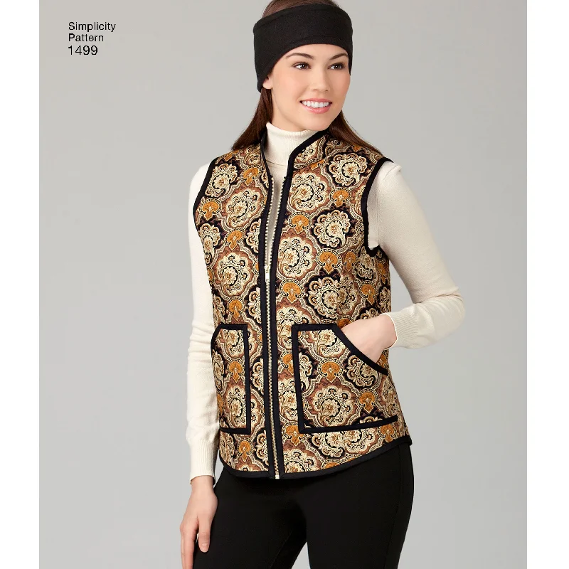 Simplicity Pattern 1499 Misses' Vest and Headband | American Sewing Guild