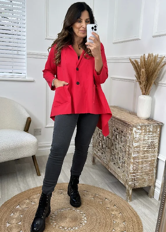 Sasha Red Drape Cardigan