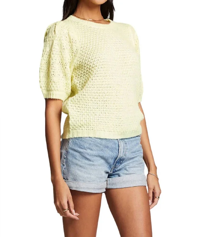 Weekend Shopping Bliss Textured Doc Sweater In Sunglow
