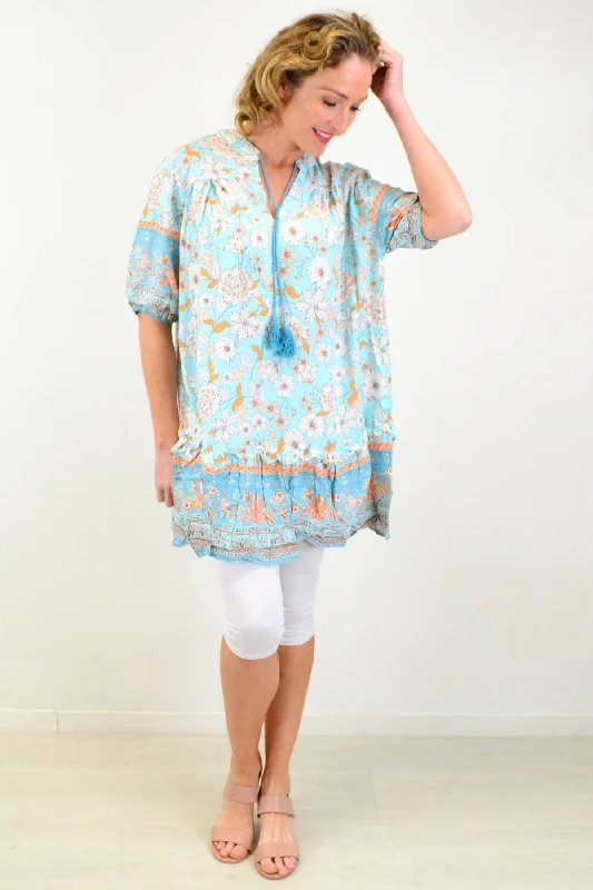 Super Discount Spring Time Tassel Ruffle Tunic Top