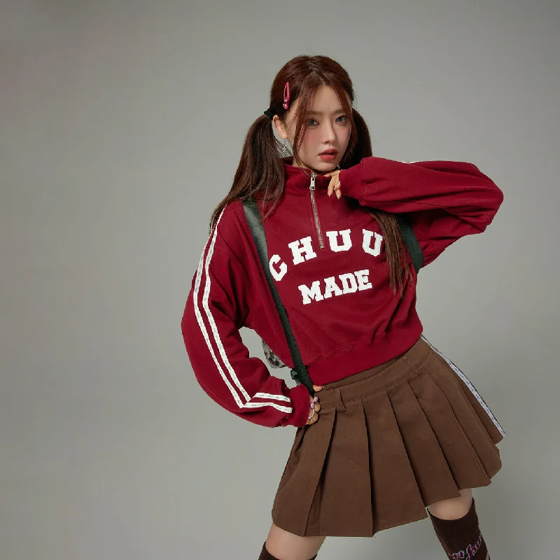 Bonus Offer Half Zip-Up Loose Fit Sweatshirt