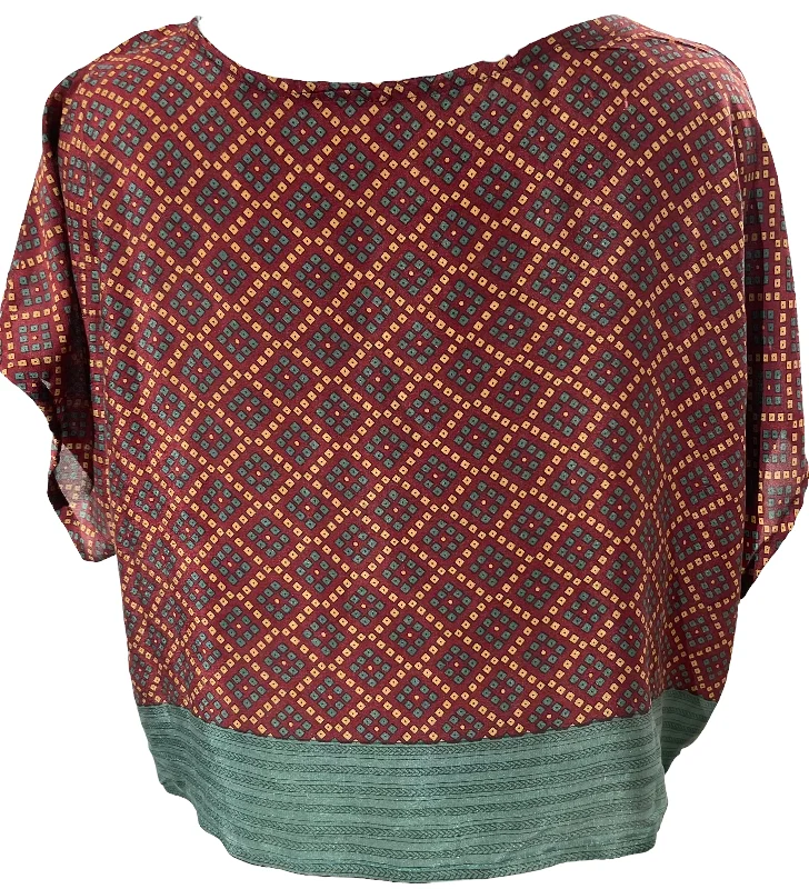 Big Savings PRC1642 Angelica Avatar Pure Silk Boxy Top