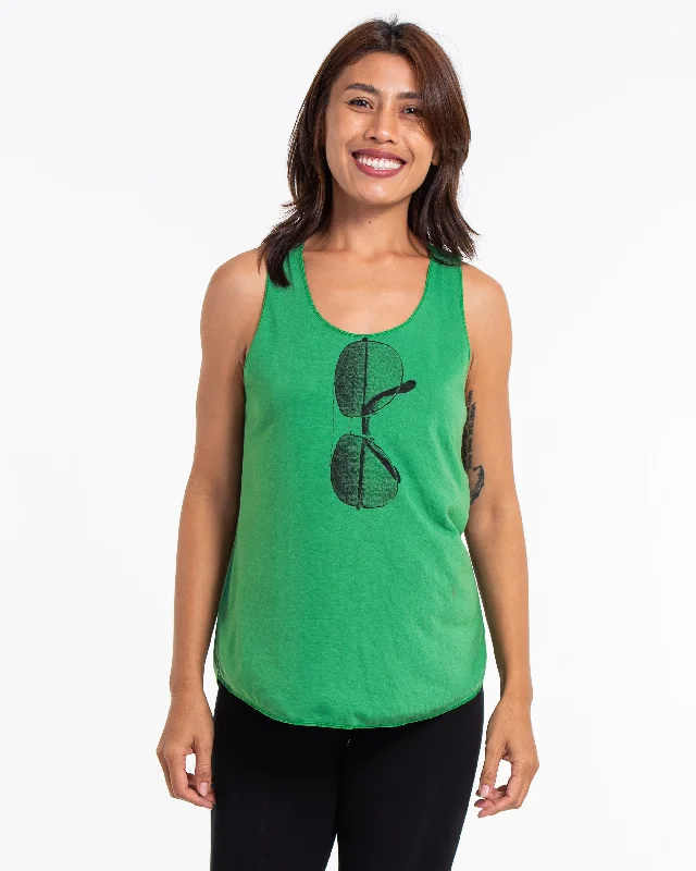 Year-End Deals Womens Sunglasses Tank Top in Green