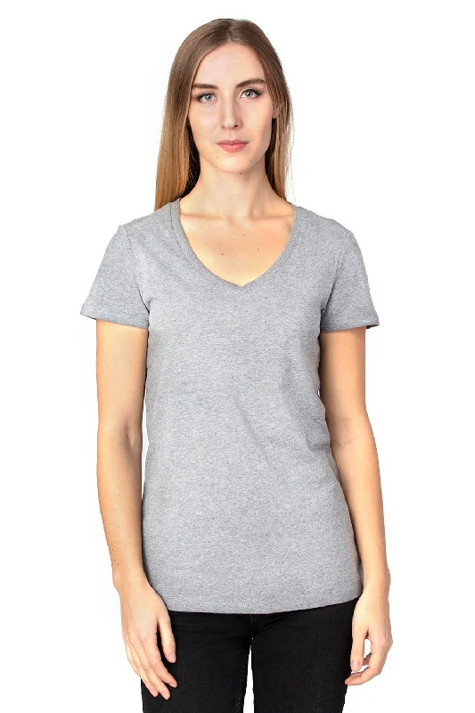 Weekend Savings Bonanza Threadfast Apparel Womens Ultimate Short Sleeve V-Neck T-Shirt - Heather Grey