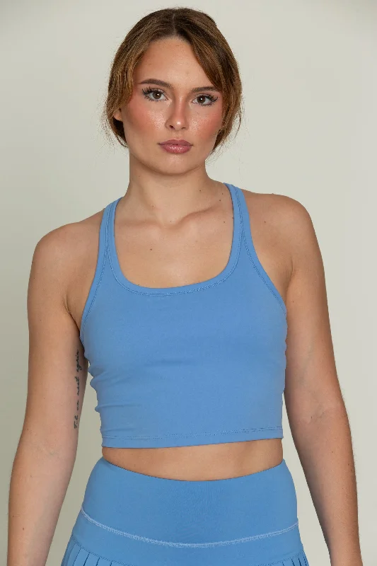 Deal Alert Marina Blue Racerback Crop Tank