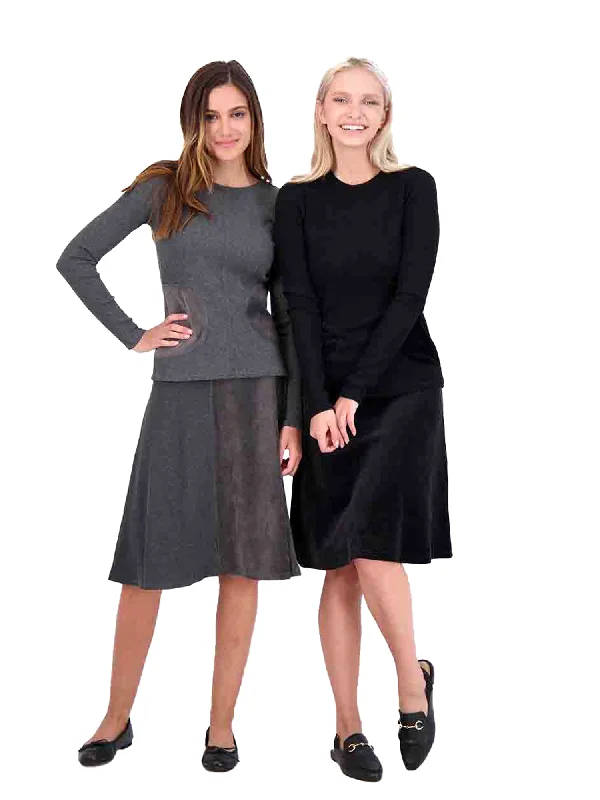 New Deal 5 Stars Velour Pocket Ribbed Top