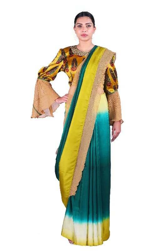 Green silk Saree