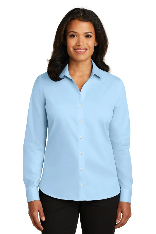 Red House Womens Wrinkle Resistant Long Sleeve Button Down Shirt - Heritage Blue - Closeout