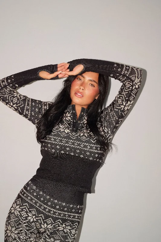 Weekend Price Cuts Galore Vitality BaseLayer Henley Top - Apres Ski