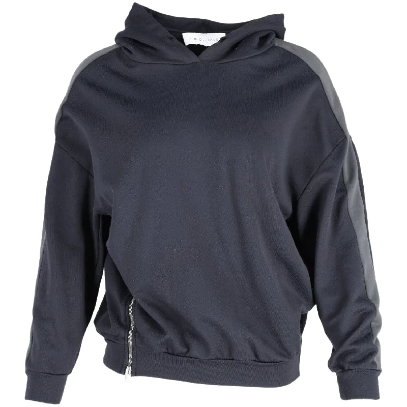 Weekend Offers That Delight Iro Zipper Detail Hoodie in Navy Blue Polyamide