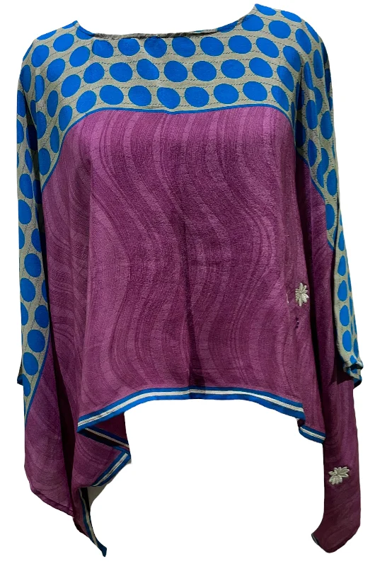 Take Advantage PRG5297  Sheer Avatar Pure Silk Kimono-Sleeved Top