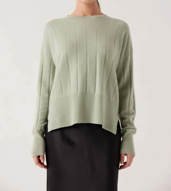 Weekend Shopping Extravaganza Crewneck Ribbed Sweater In Sage